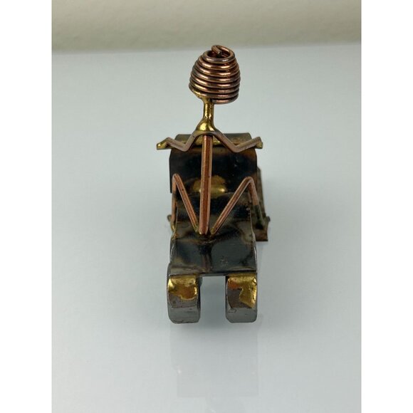 Snowmobile Rider Nuts & Bolts Metal Welded Figure Handmade Shelf Gift Winter - Picture 7 of 11